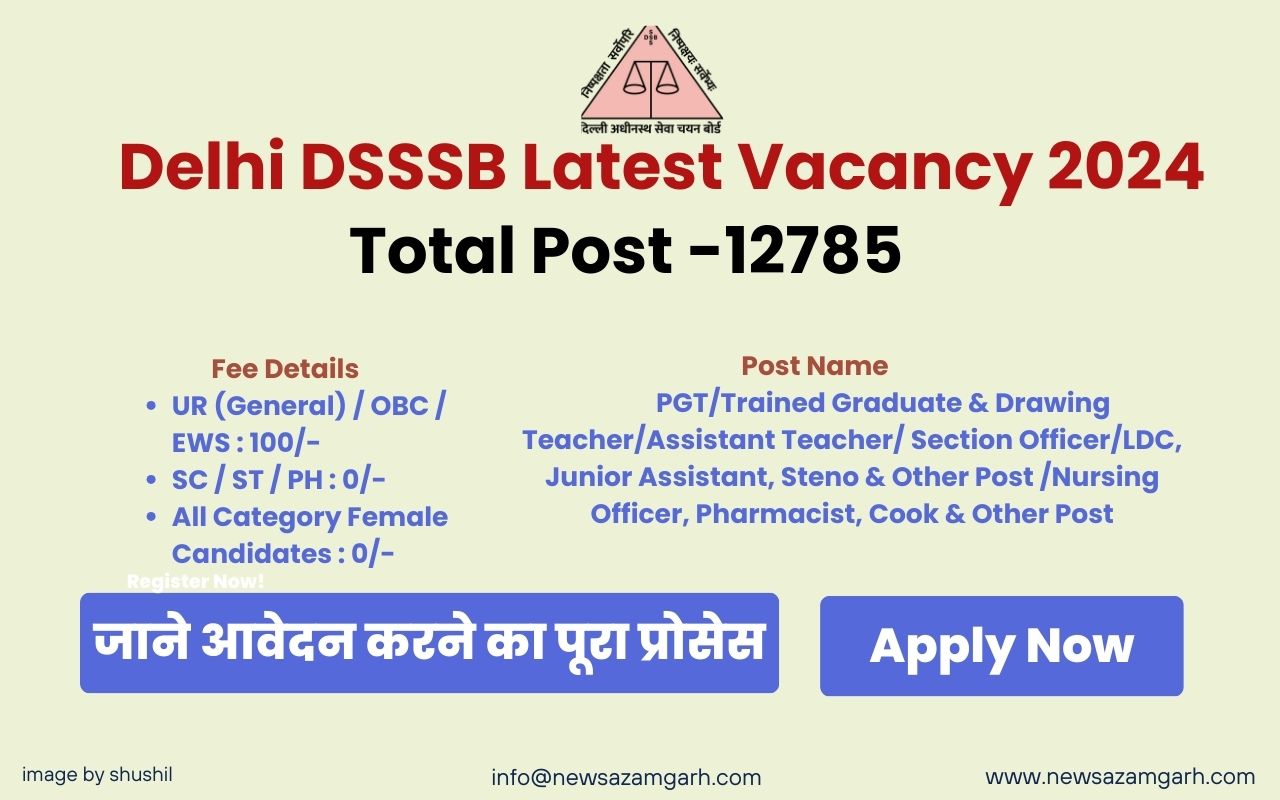 Delhi DSSSB Latest Vacancy 2024